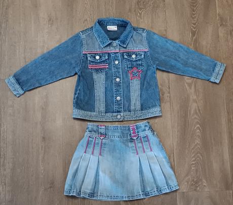 Dívčí riflová(džínová) bunda next+sukně,vel. 98, next,98