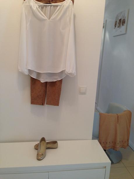 Kalhoty a halenka zara,vel.l sukne sisley+botky 35, zara,l