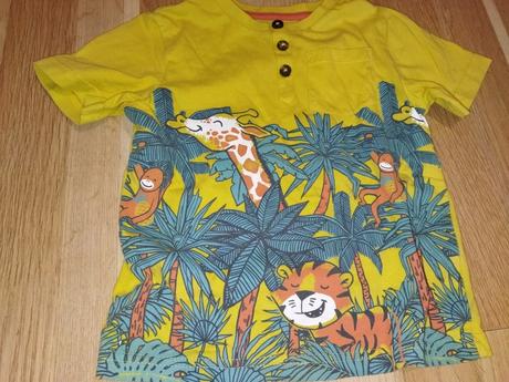 Žluté tričko se zvířátky 92 tu, tu,92