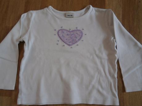 Bílé triko se srdíčkem cherokee,vel.104, 104