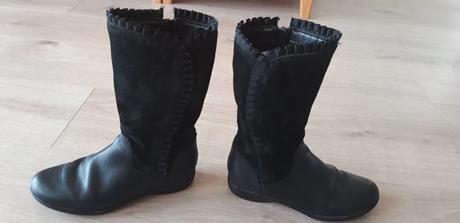 Černé kožené kozačky clarks vel. 34, clarks,34