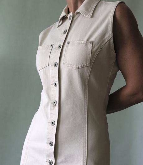 Smetanové džínové propínací šaty exe jeans vel.36, exe,s