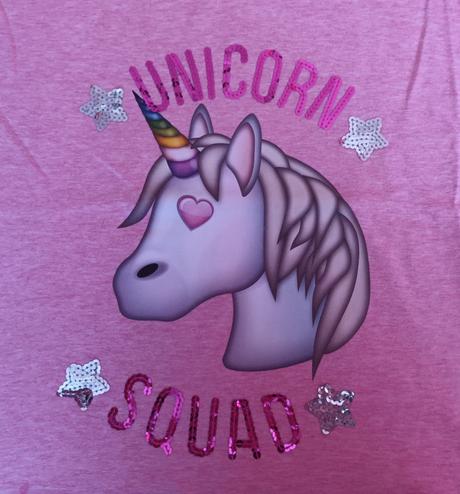 Dívčí triko krátký rukáv unicorn emoji, 134