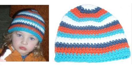 Jarní pruhovaná čepice, vel. 9-12 měs., 80