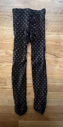 Punčocháče černé s puntíky vel. 116, tcm,116