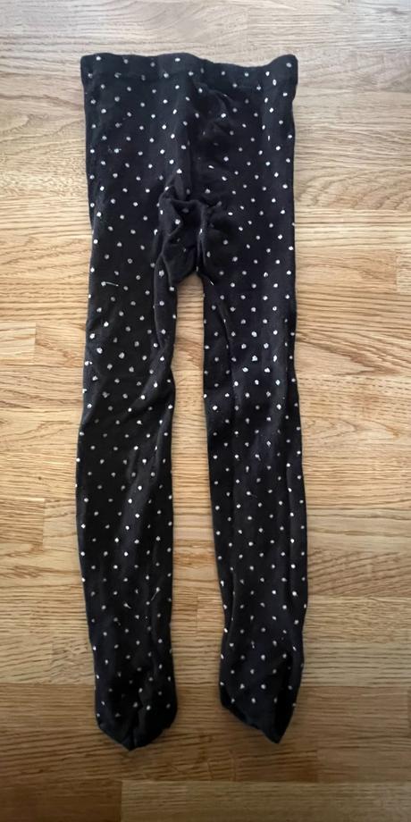 Punčocháče černé s puntíky vel. 116, tcm,116