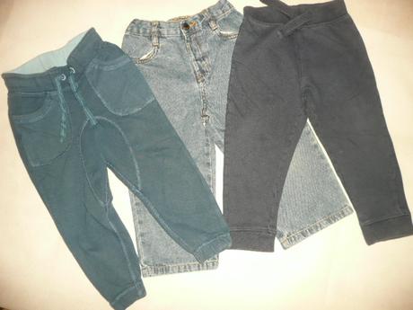 Tepláky kalhoty džíny  3ks h&m vel 92/98, george,92