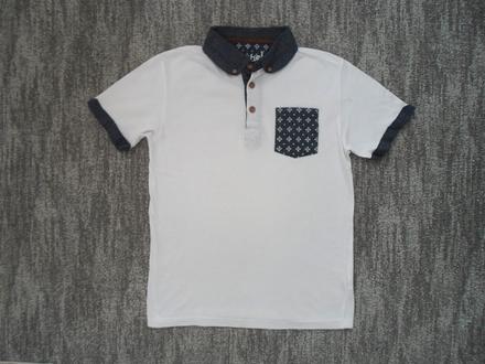 Bílé tričko triko s límečkem polo, rebel,152