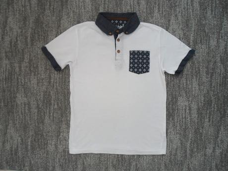 Bílé tričko triko s límečkem polo, rebel,152