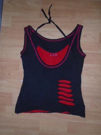 Luxusní tričko 2v1 tílko všité zavazovací, s