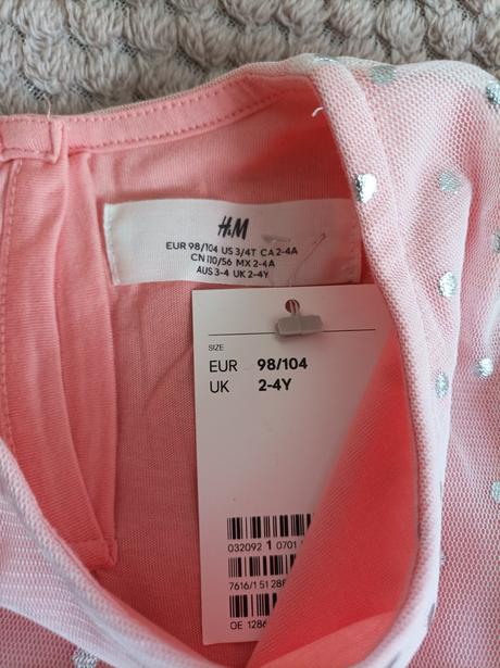 Dívčí slavnostní šaty h&m vel.98/104 - nové, h&m,104