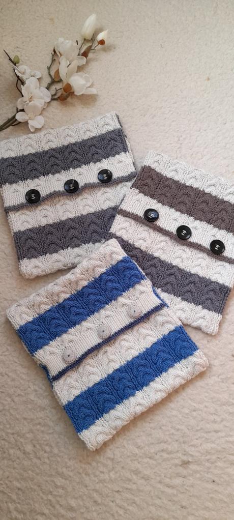 Copánkový povlak na polštář - modro bílý,