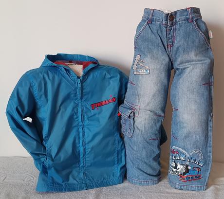 Bunda + džínové kalhoty mašinka tomáš, 98