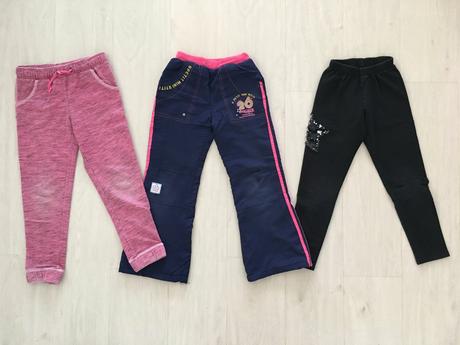 3 ks dívčí tepláky a vyteplené kalhoty (6 - 8 let), 122