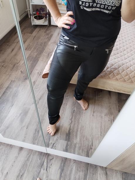 Dámské koženkové kalhoty vel m 38, kik,m