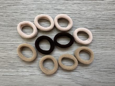 Gumičky do vlasů - hnědé, béžové, 10 ks,