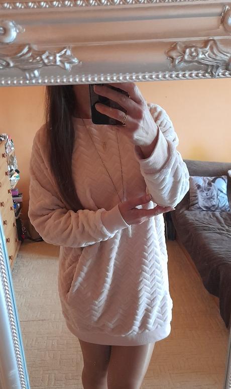 Plyšová dlouhá mikina s kapsami, xl