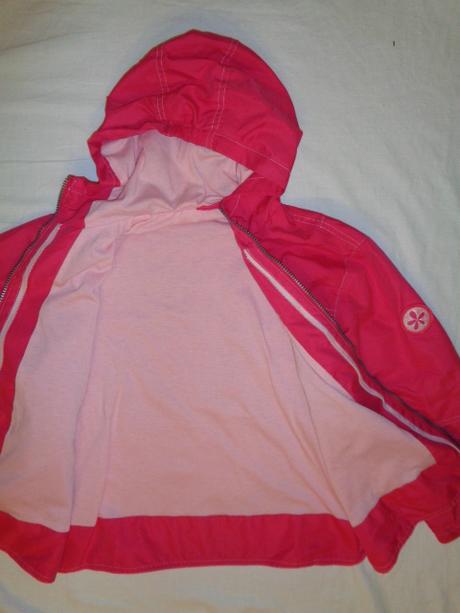 Krásná sytě růžová jarní/podzimní podšitá bunda, 134