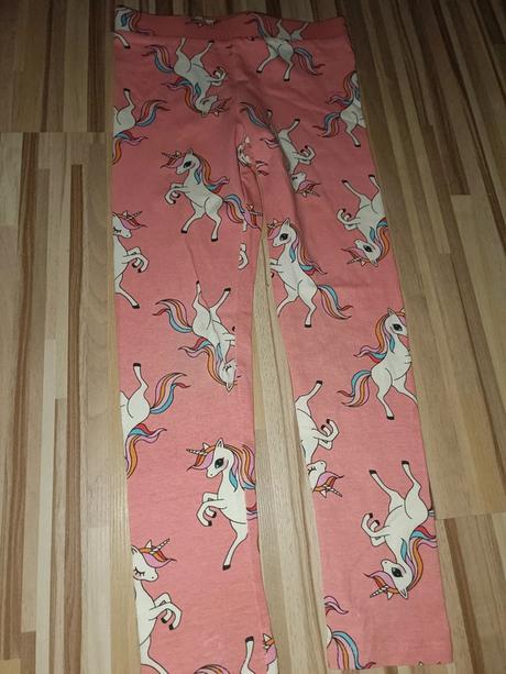Růžové legíny s poníky, koníky 122, h&m,122