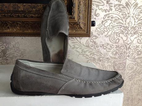 Šedé boty elegant pánské mokasíny geox vel.44, geox,44