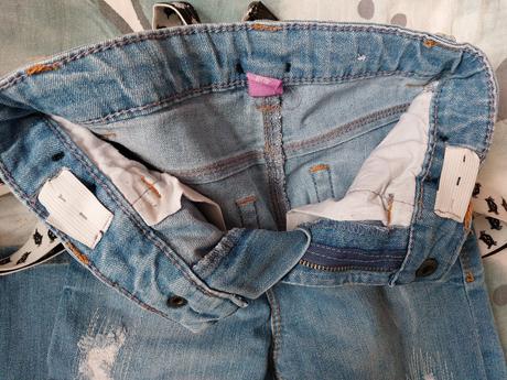 Trhané džíny + kšandy kočičky, dopodopo,110
