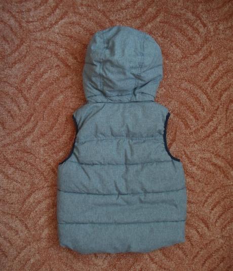 Modrá zateplená vesta vestička h&m, h&m,134