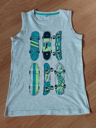 Tílko letní - sv.šedé + obrázky surfů, v. 146-152, boys,146