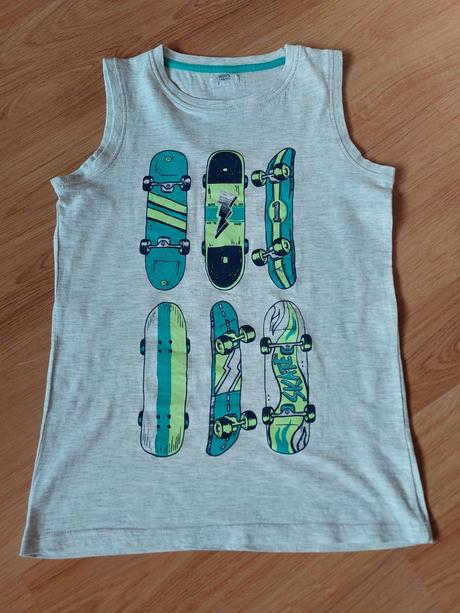 Tílko letní - sv.šedé + obrázky surfů, v. 146-152, boys,146