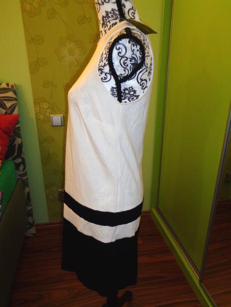 Luxusní bíločerné elastické šaty, new look,36