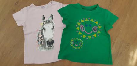 2 trička - s koněm vel. 110, dopodopo,110