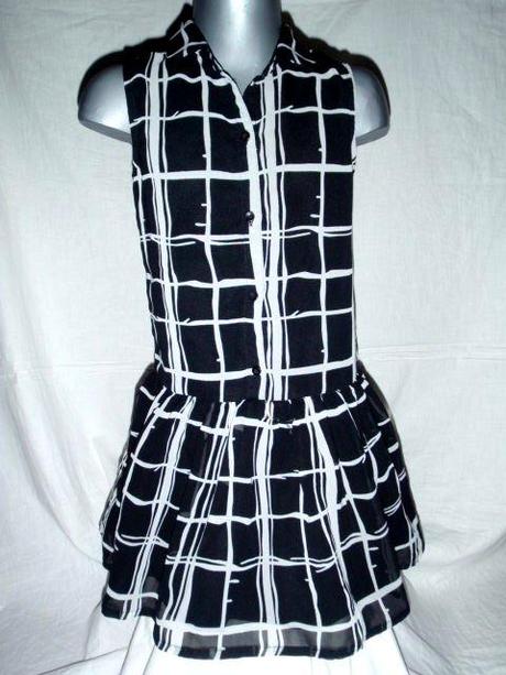 Bomastické černobílé šatečky - rozepínací, george,122