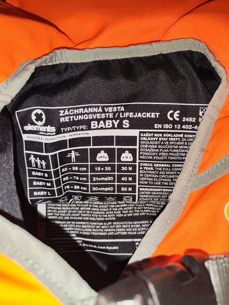 Dětská záchranná vesta žralok elements vel. s, s