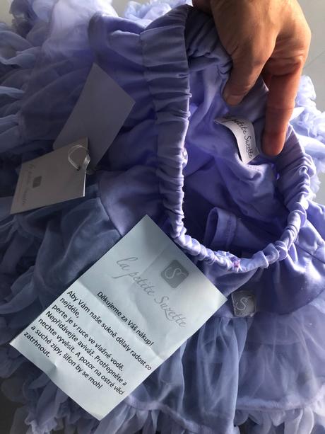 Luxus extra bohatá tutu sukně levandule modrá 4-6l, 104