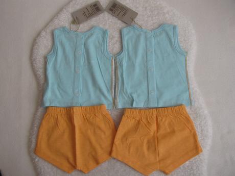 Letní souprava-tričko+šortky / dvojčata, 56
