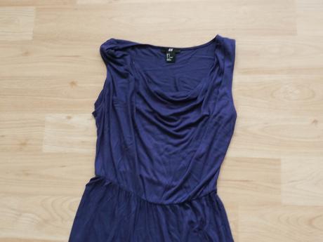 Tmave modre saty s výstřihem vodopád vel. s h&m, h&m,s
