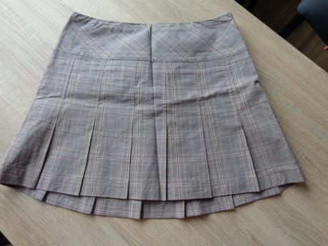 Skládaná jemně kostkovaná minisukně, xs