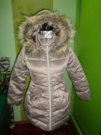Krásný zlatý zimní kabát, h&m,140