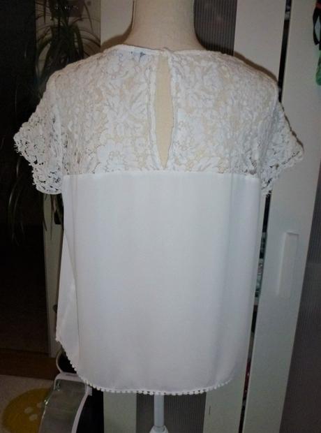 Triko-halenka s krajkou vel.l, mango,l