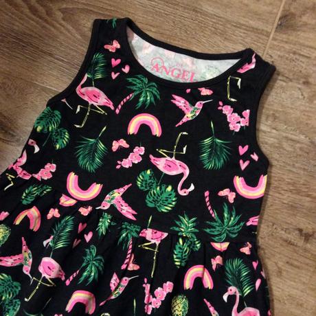 Bavlněné šaty s neon plameňáky a kolibříky, evie angel,104