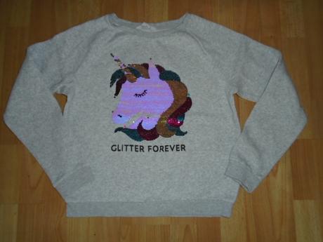 Mikina unicorn h&m 12-14 let 158/164 měnivé flitry, h&m,158