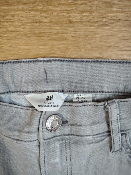 Dětské strečové rifle/kalhoty h&m 170 světle šedé, h&m,170
