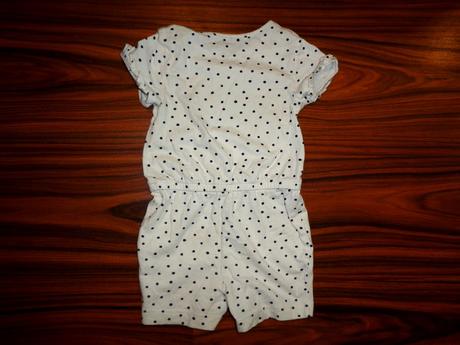 Bílý puntíkatý bavlněný overal, primark,86