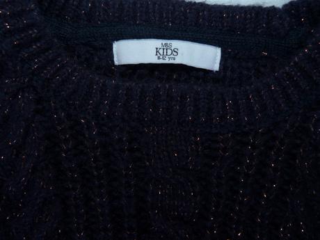 Tmavě modrý třpytivý svetr vel. 152, marks & spencer,152