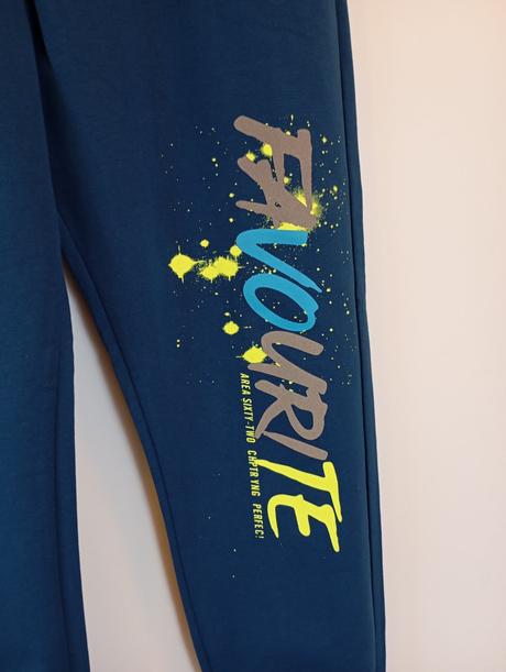 Petrolejové bavlněné tepláky kugo s reflexními prv, kugo,140