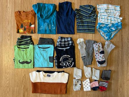 Chlapecký set 13+11 ks - trika, roláky, pyžama, 86–98