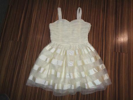 Luxusní slavnostní šaty - slonová kost, h&m,146