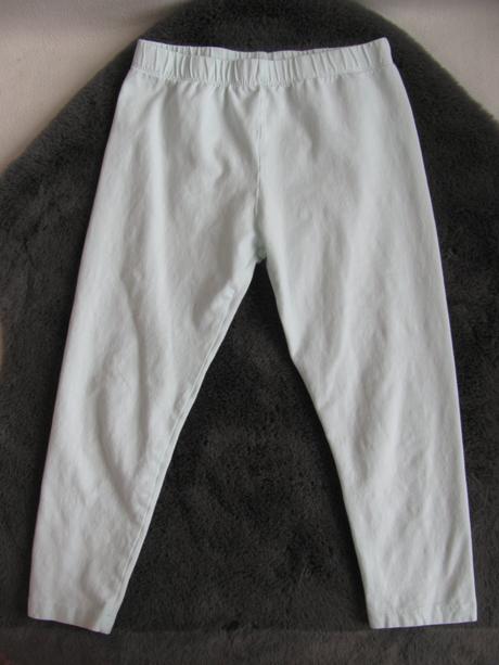 Mátově zelené 3/4 elastické bavlněné legíny, 158