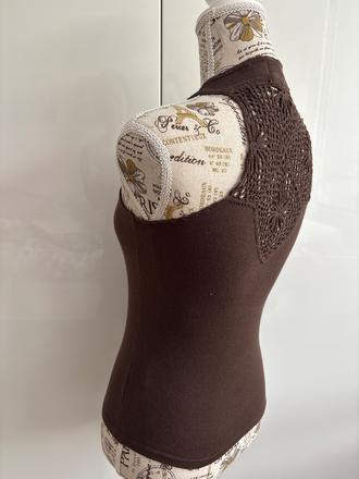 Pletený top hnědý heine 34, 34