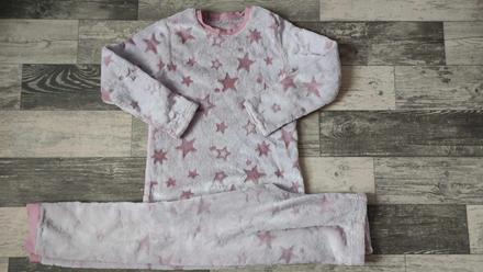 Pyžamo teplé plyšové dívčí, nutmeg,140