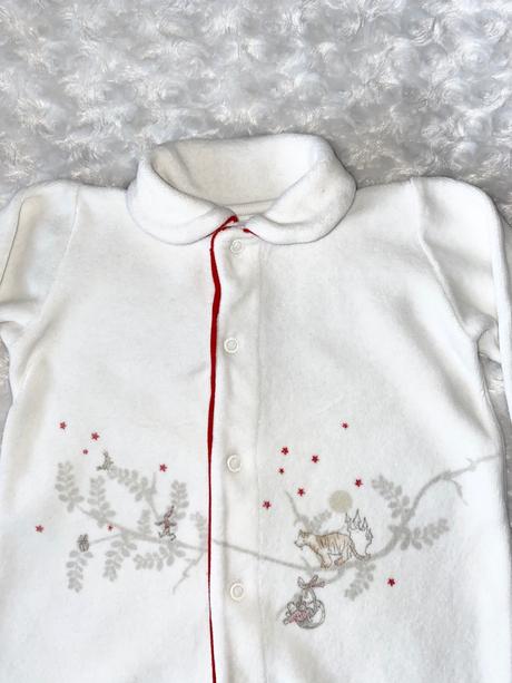 Bílý sametový overal petit bateau, 62